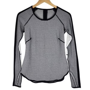 Lululemon Runder Under Long Sleeve Striped Reversible Top